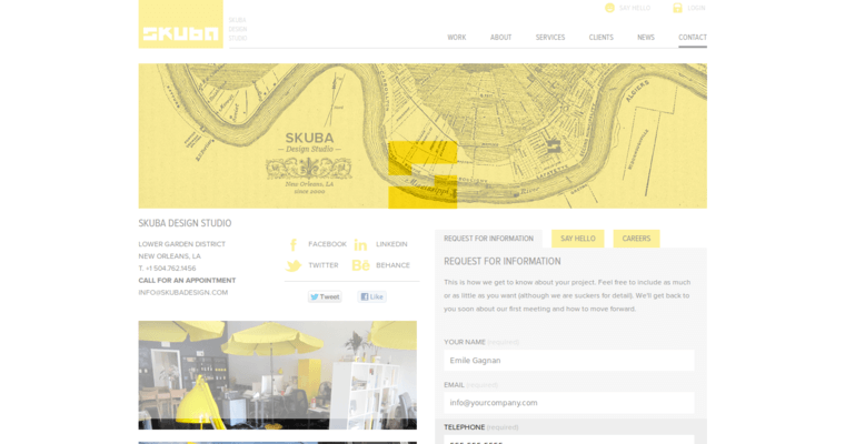 Contact page of #4 Leading Small Business Web Design Company: Skuba Design