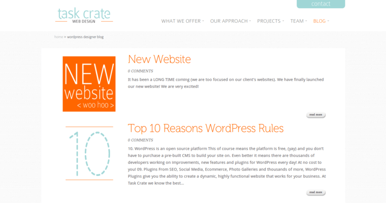 Blog Page of Top Web Design Firms in Arizona: Task Crate