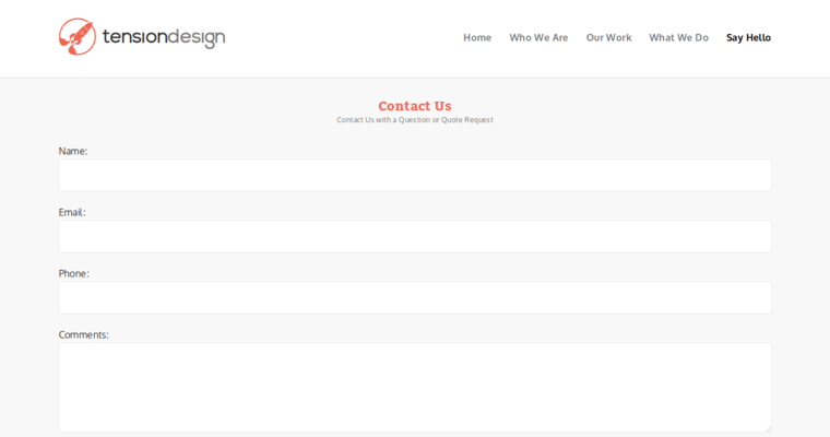 Contact Page of Top Web Design Firms in Arizona: Tension Design