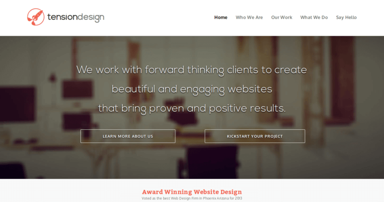 Home Page of Top Web Design Firms in Arizona: Tension Design