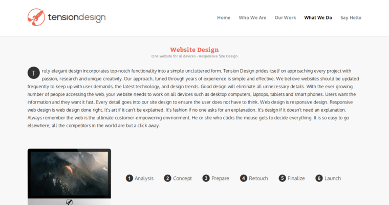 Service Page of Top Web Design Firms in Arizona: Tension Design