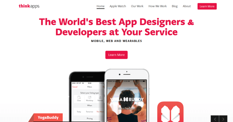 Home Page of Top Web Design Firms in California: Think Apps